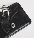 Maje cracked leather Miss M card holder, imported from the UK