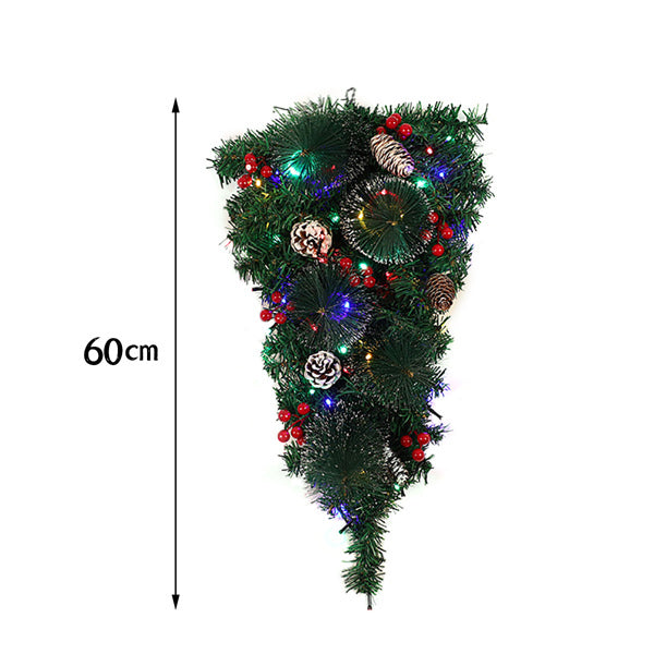 Livingandhome Christmas teardrop swag with lights 60cm, UK version