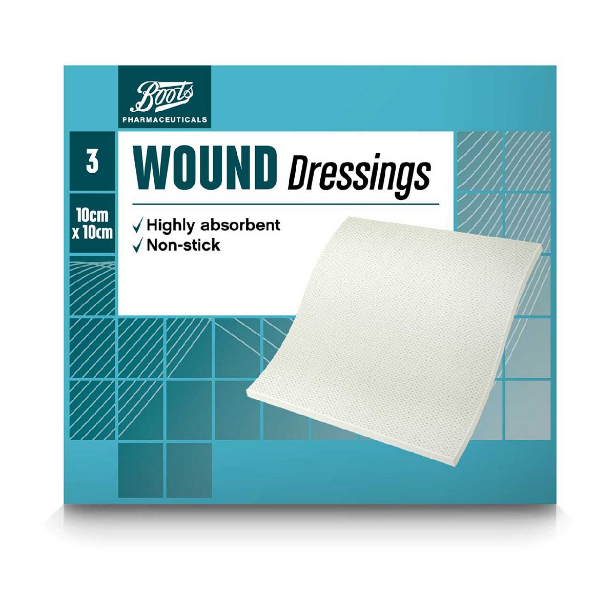 Boots Wound Dressing Pad 10cm x 10cm - 3 Pads GOODS Boots   