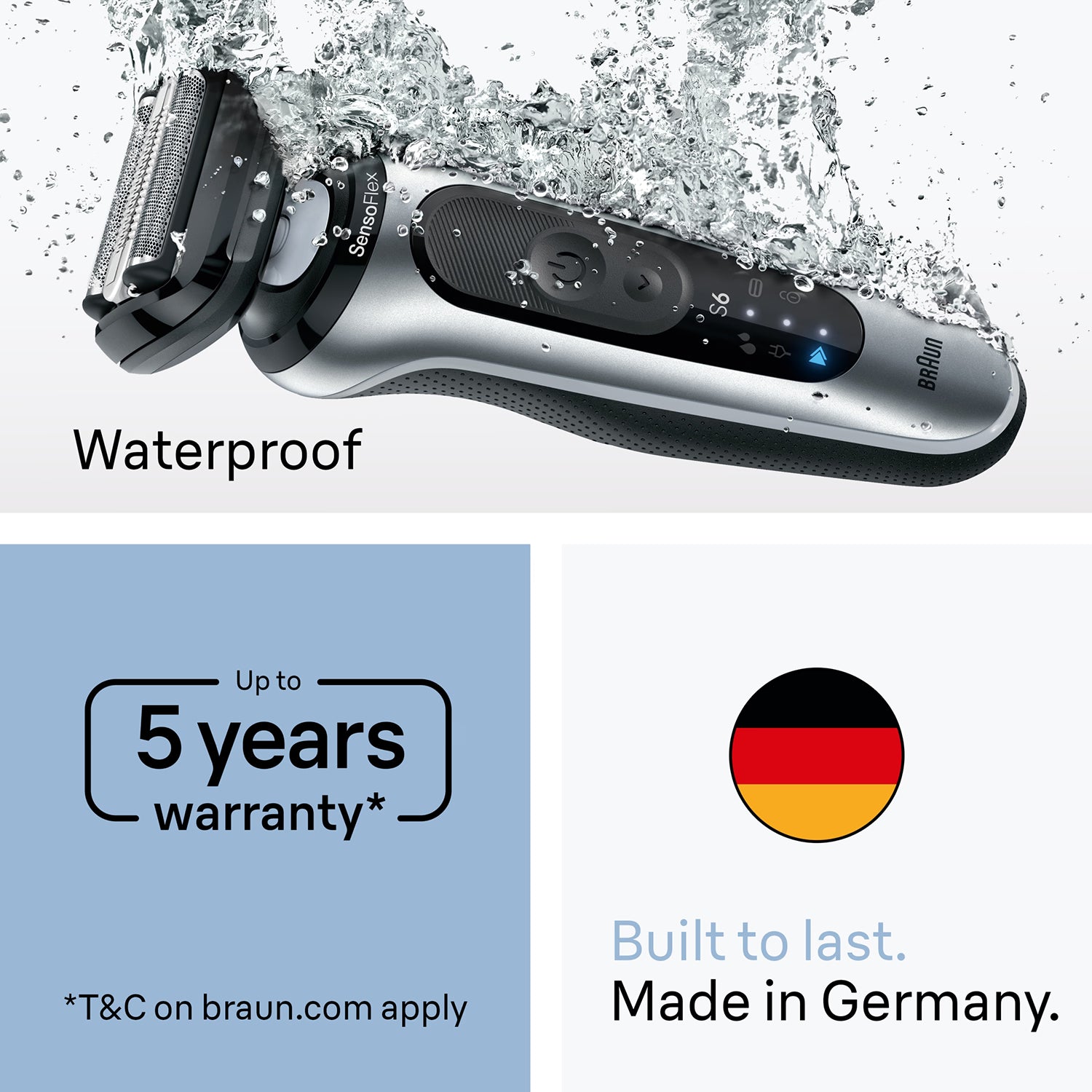 Braun Series 6 electric shaver Silver - British product