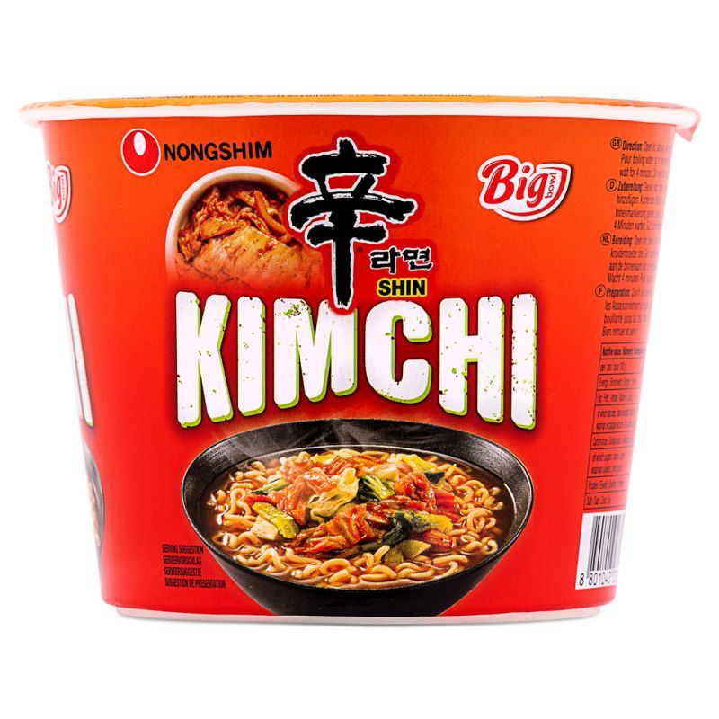 Nongshim Shin Kimchi instant noodle big bowl, (British brand)