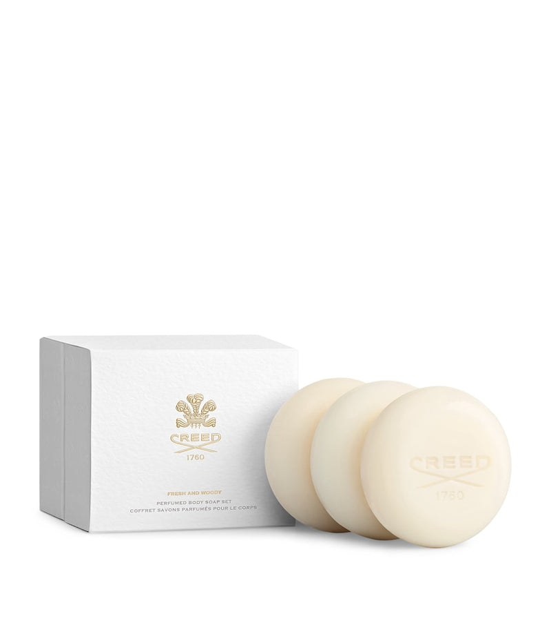 Creed perfumed soap gift set Fresh & Woody 3 x 150g, imported from the UK
