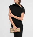 Bvlgari metallic leather evening clutch with cabochon gems - British product
