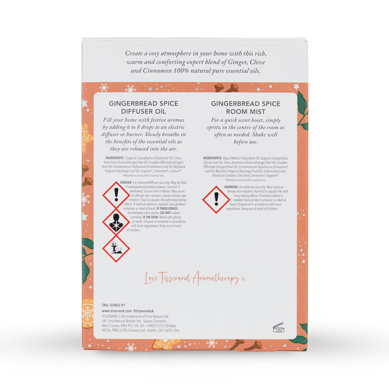 Tisserand Gingerbread Spice Duo Kit aromatherapy set, UK version