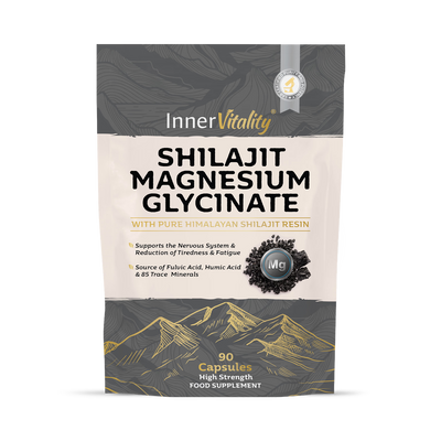 Holland & Barrett Inner Vitality Magnesium Glycinate & Himalayan Shilajit Dietary Supplement - 90 Capsules- Buy online at McGrocer