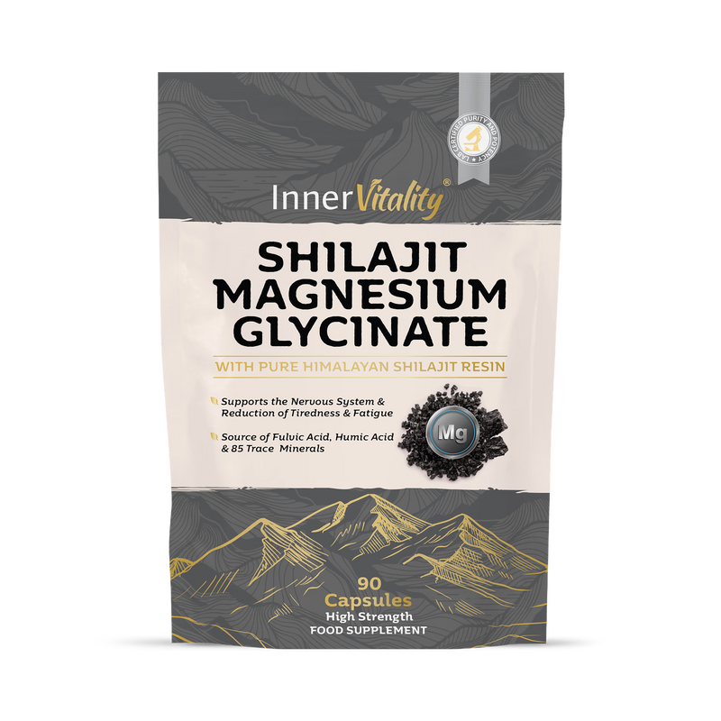 Inner Vitality Magnesium Glycinate and Himalayan Shilajit capsules 90 count (British brand)