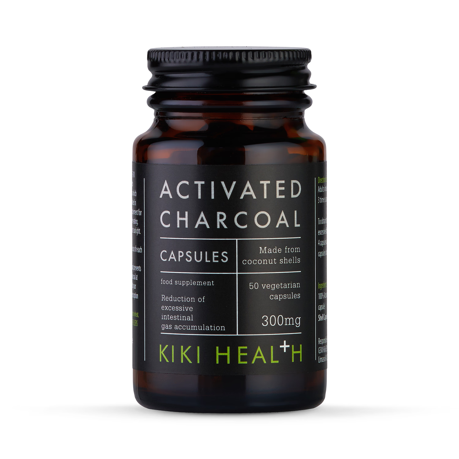 KIKi Health activated charcoal capsules 50 vegicaps, imported from the UK