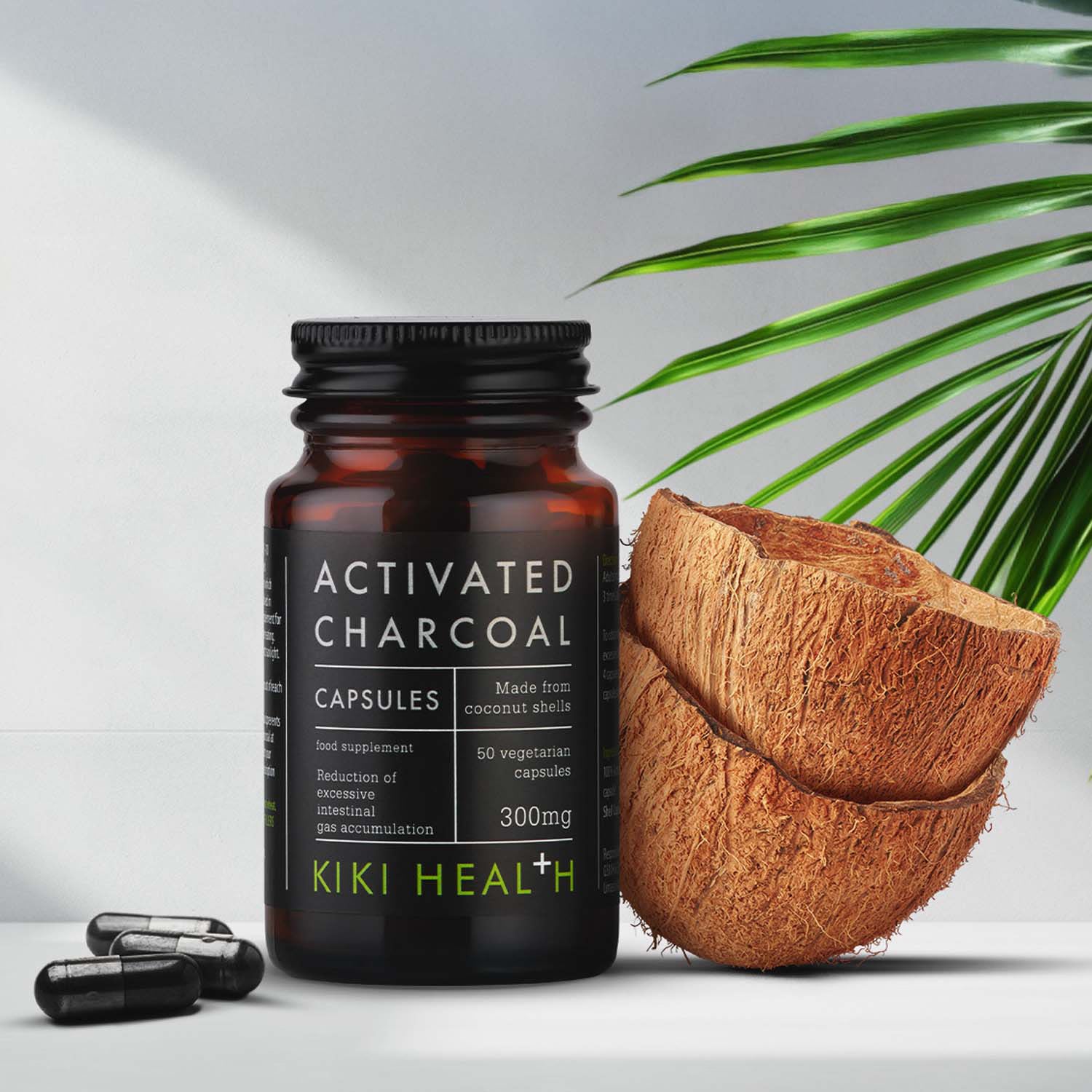 KIKi Health activated charcoal capsules 50 vegicaps, imported from the UK