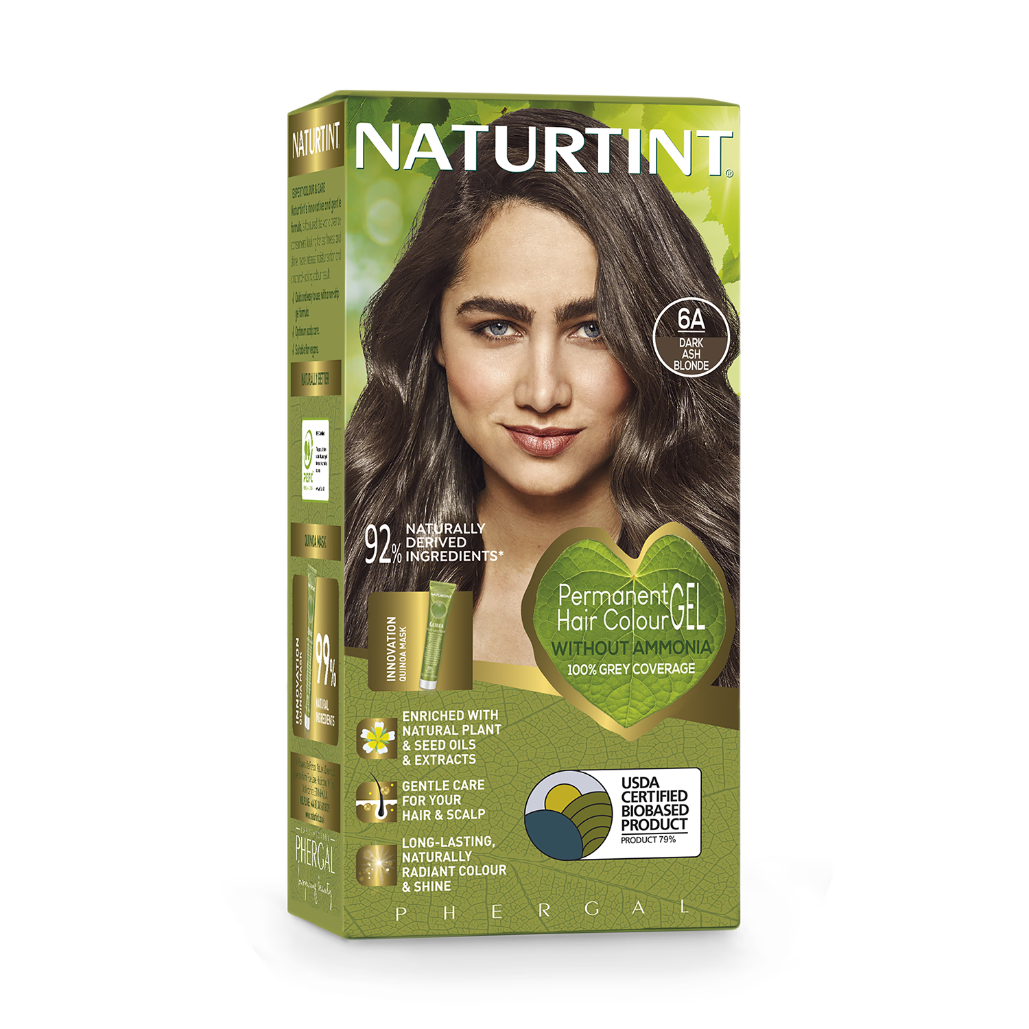 Naturtint permanent hair colour 6A Dark Ash Blonde, imported from the UK