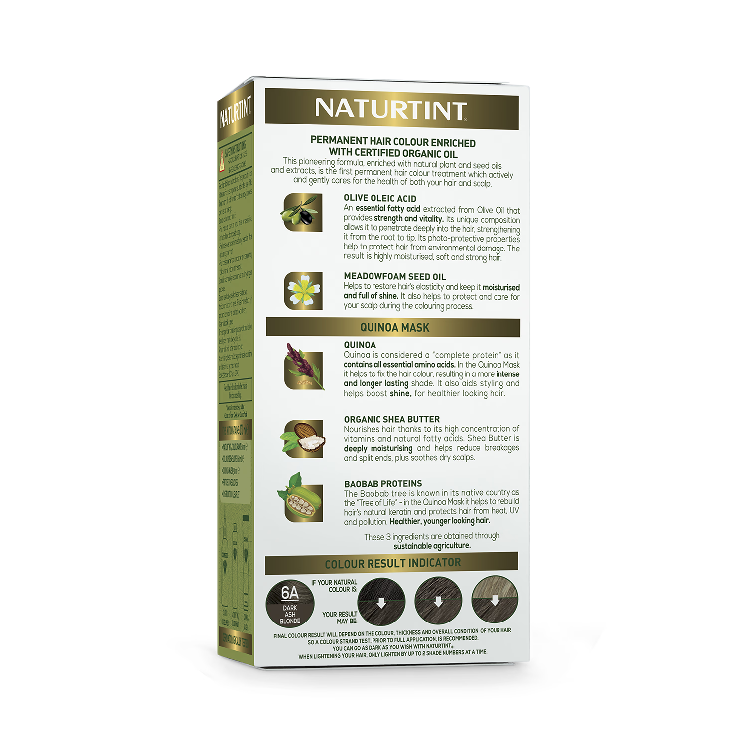 Naturtint permanent hair colour 6A Dark Ash Blonde, imported from the UK