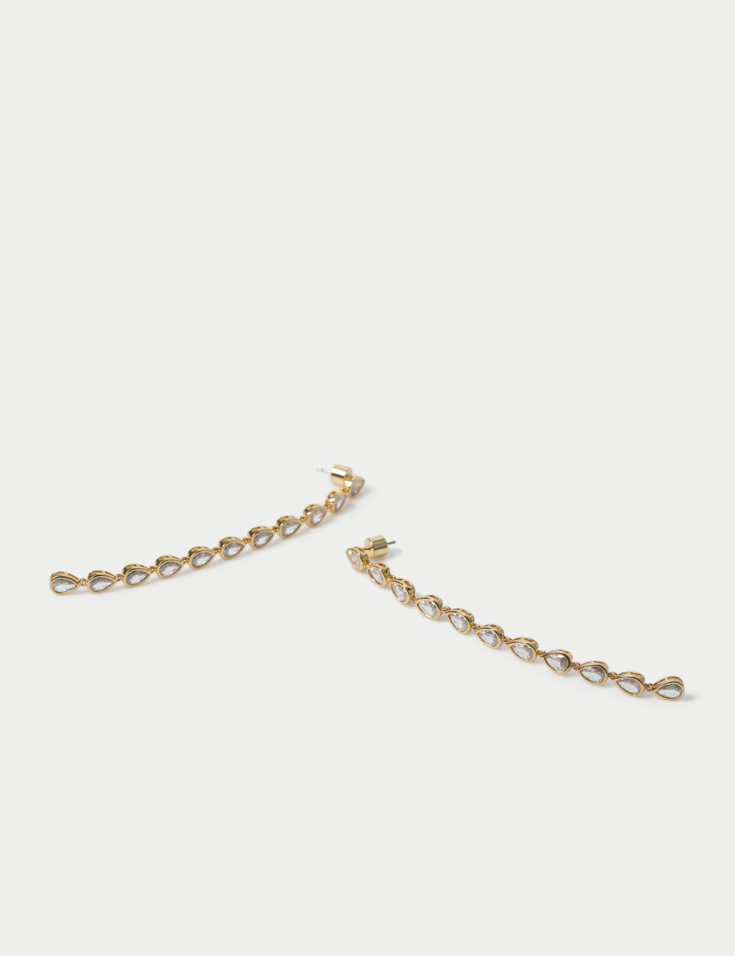 18k gold plated drop earrings with cubic zirconia, imported from the UK
