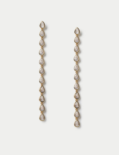 M&S 18k Gold Plated Drop Earrings 90mm- Buy online at McGrocer