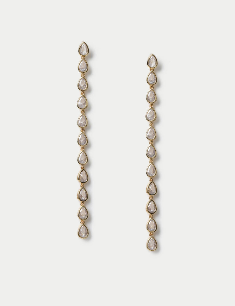 18k gold plated drop earrings with cubic zirconia, imported from the UK