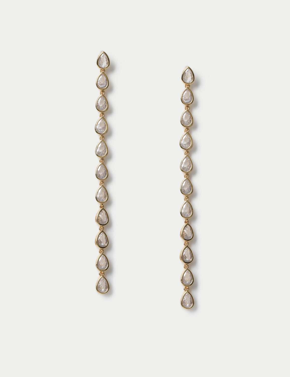 18k gold plated drop earrings with cubic zirconia, imported from the UK