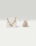 18k gold plated heart charm necklace with pearl (British brand)