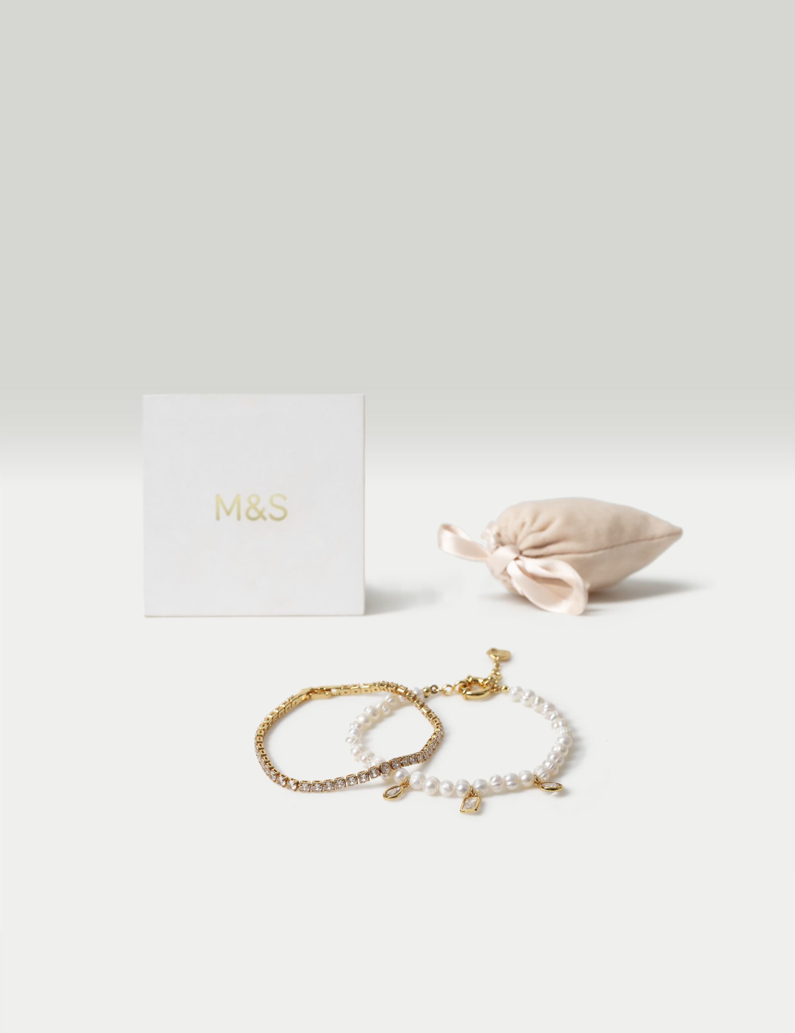 18k gold plated pearl bracelet, UK version