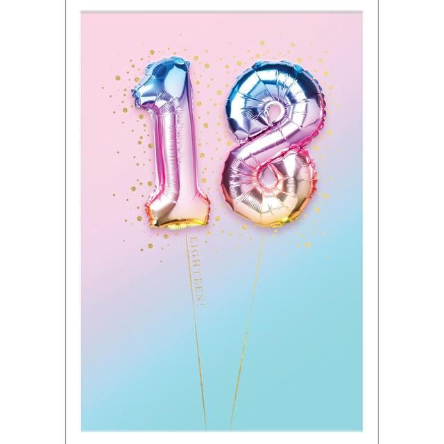 18th Balloons Birthday Card