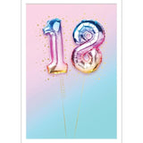 18th Balloons Birthday Card