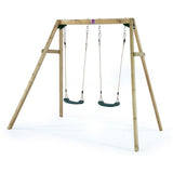 Plum wooden double swing set 222x162x224cm, imported from the UK