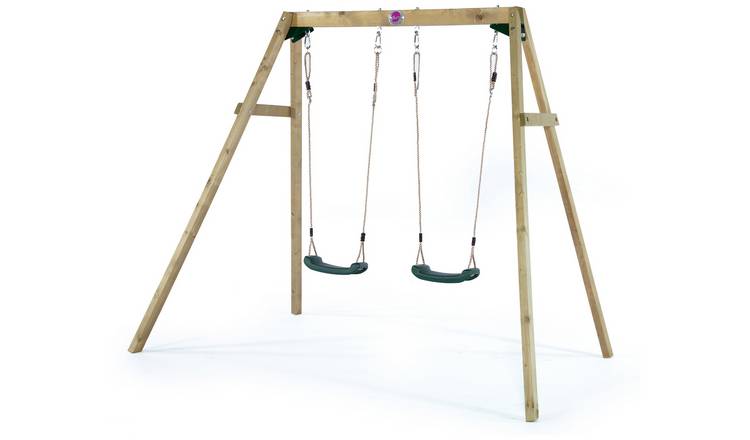Plum wooden double swing set 222x162x224cm, imported from the UK