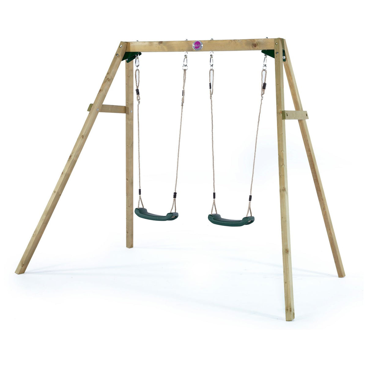 Plum wooden double swing set 222x162x224cm, imported from the UK