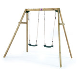 Plum wooden double swing set 222x162x224cm, imported from the UK