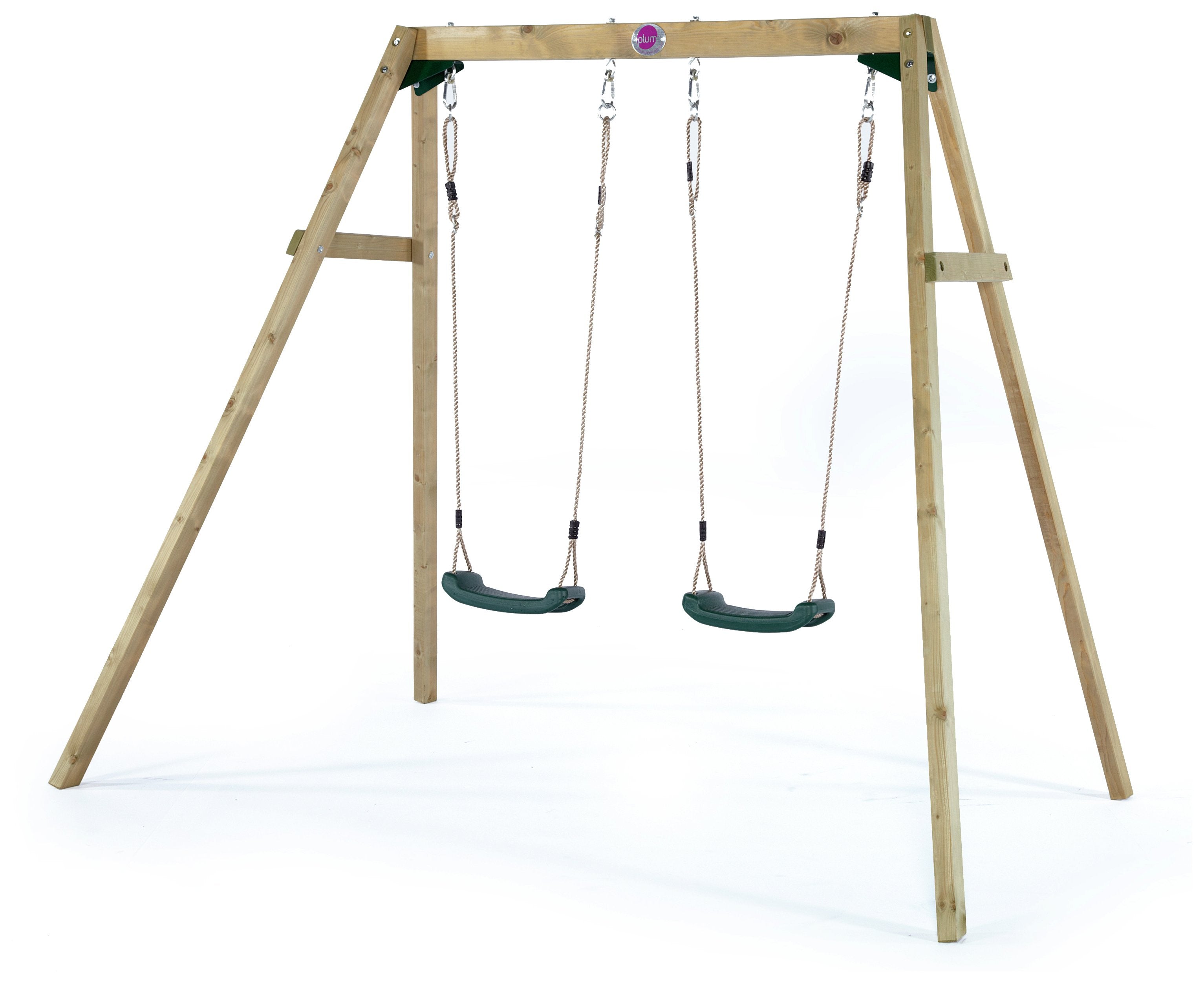 Plum wooden double swing set 222x162x224cm, imported from the UK