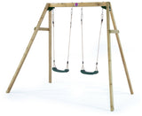 Plum wooden double swing set 222x162x224cm, imported from the UK