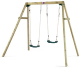 Plum wooden double swing set 222x162x224cm, imported from the UK