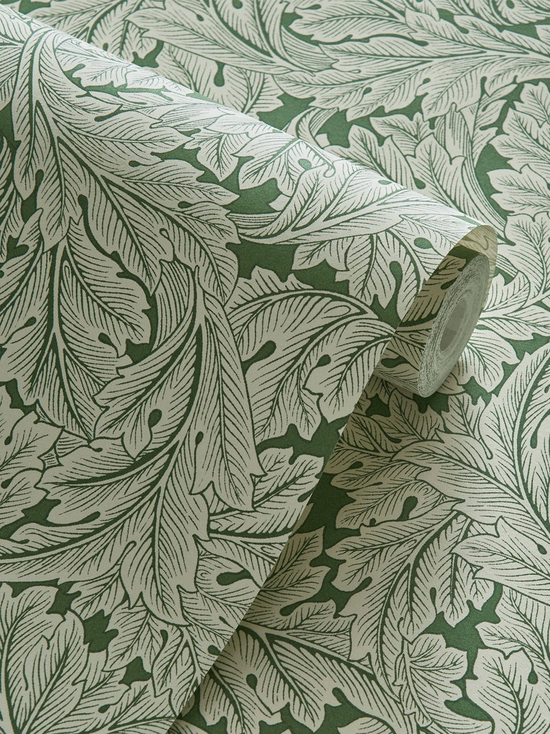 Clarke & Clarke wallpaper Acanthus sage green 10.05m (British brand)