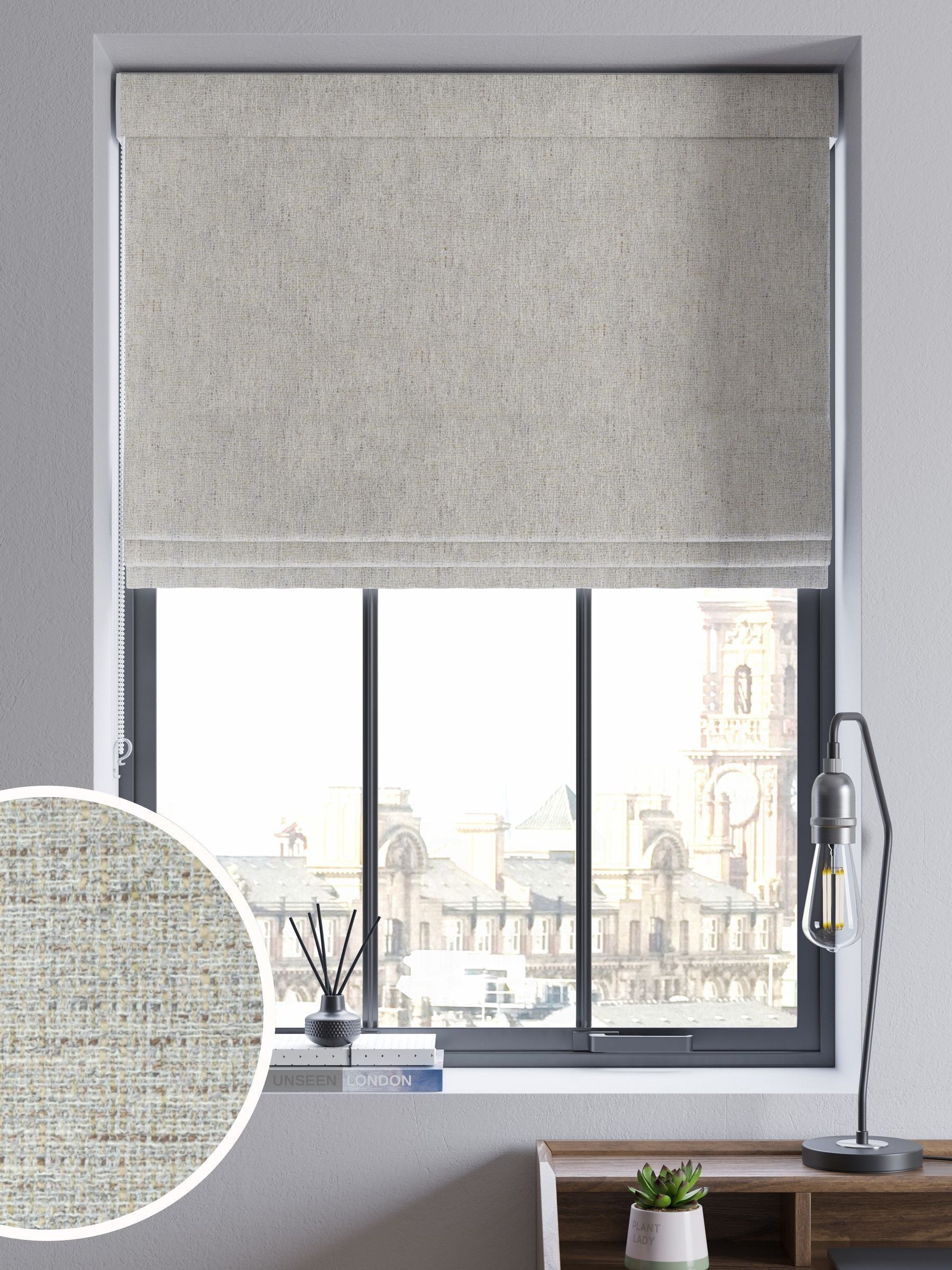 Next natural textured roman blinds made to measure, imported from the UK