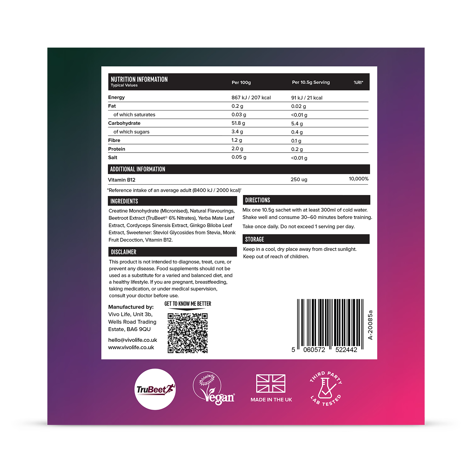 IGNITE Functional Energy supplement sachet 10.5g - British product