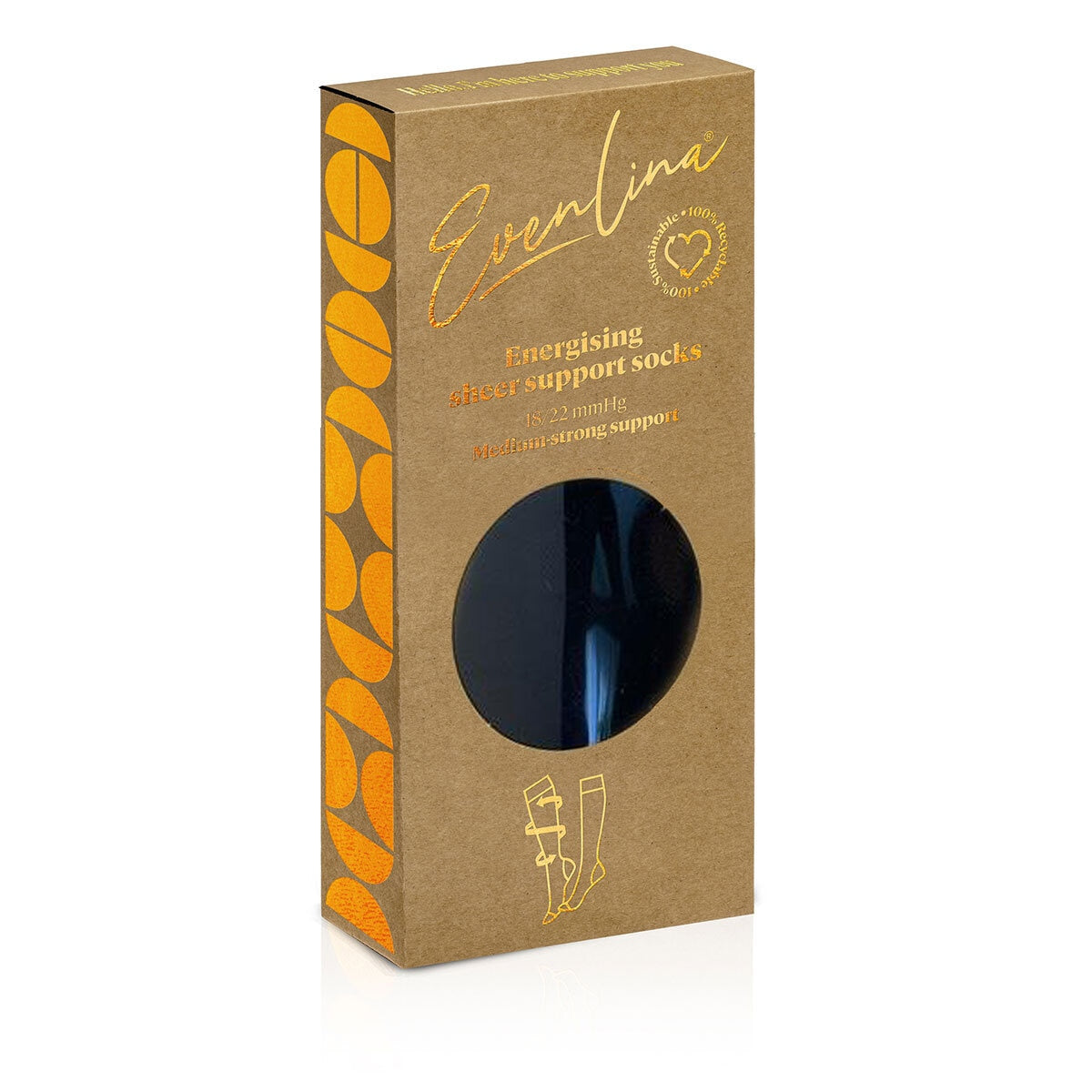 Evenlina compression socks Noir UK 3-4 (British brand)