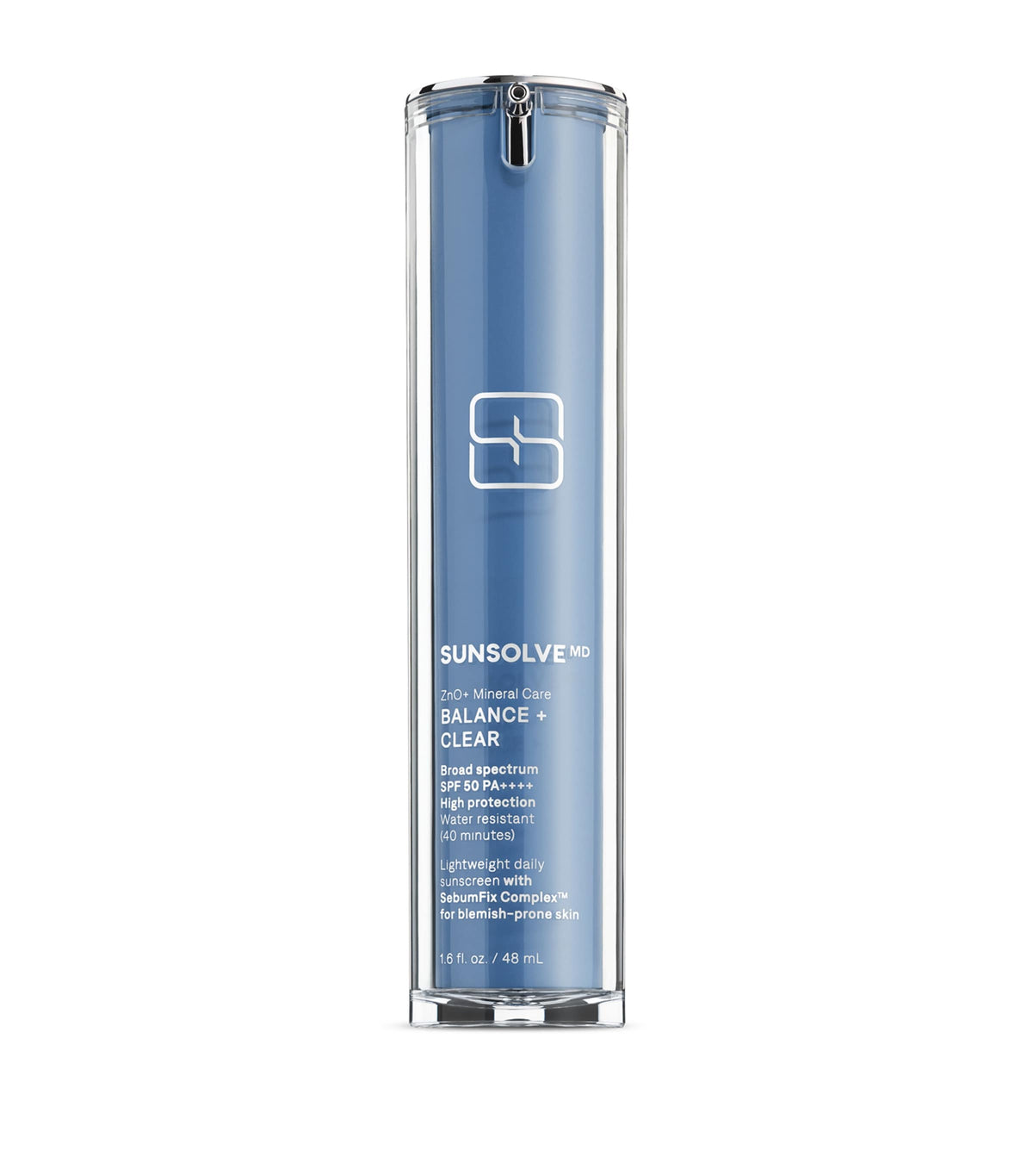 SunsolveMD Balance + Clear SPF 50 facial sunscreen for sensitive skin 48ml (British brand)