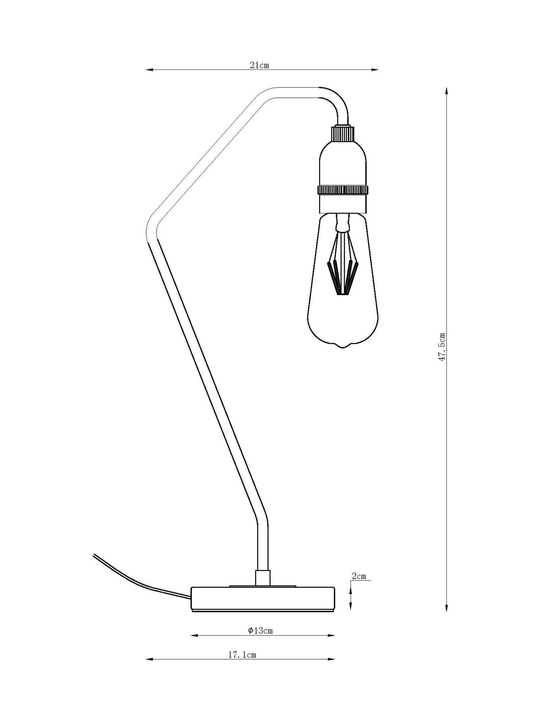 Brooklyn black matte table lamp with retro bulb, imported from the UK