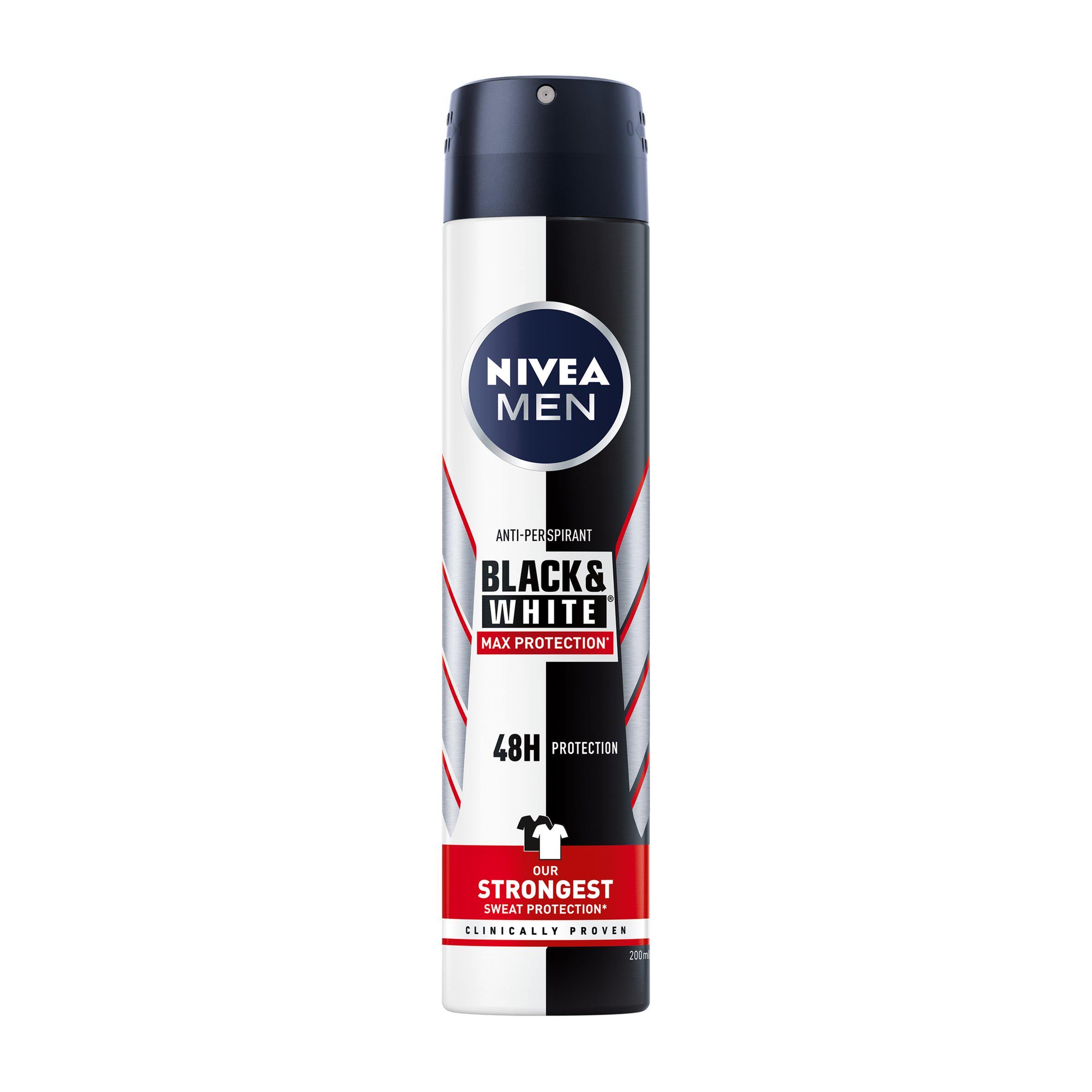 NIVEA Men Black & White Max Protection Anti-Perspirant Deodorant 200ml deodorants & body sprays Sainsburys   