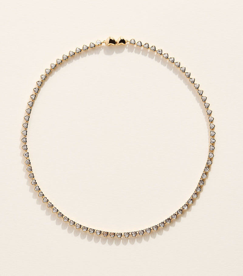 Astrid & Miyu gold-plated heart tennis necklace, UK version