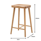 Gallery Tonto natural oak bar stool with saddle seat (British brand)