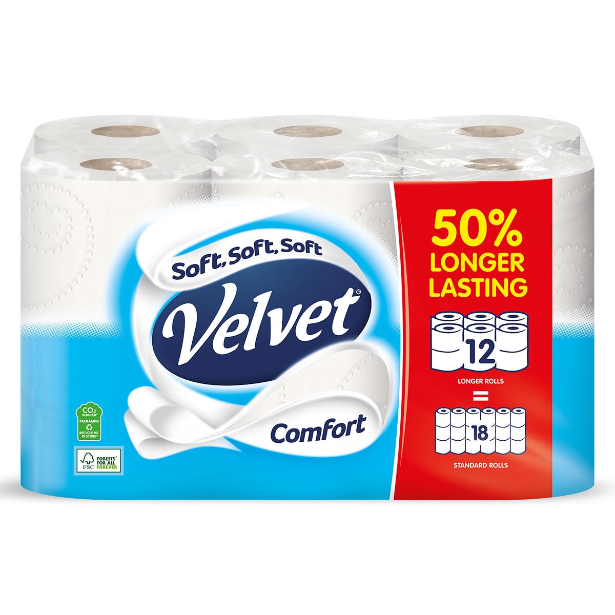 Velvet Comfort 2 Ply Toilet Tissue, 12 Pack GOODS Costco UK