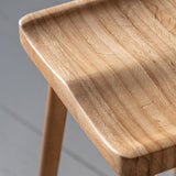 Gallery Tonto natural oak bar stool with saddle seat (British brand)