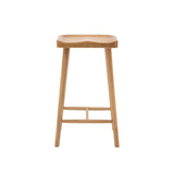 Gallery Tonto natural oak bar stool with saddle seat (British brand)