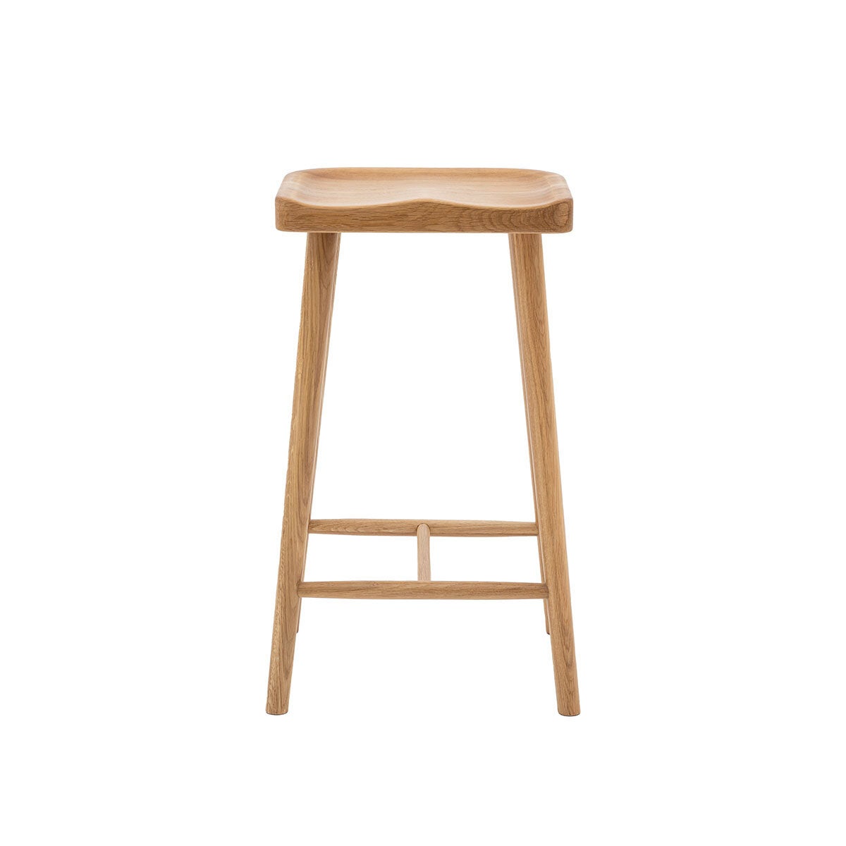 Gallery Tonto natural oak bar stool with saddle seat (British brand)