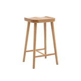 Gallery Tonto natural oak bar stool with saddle seat (British brand)