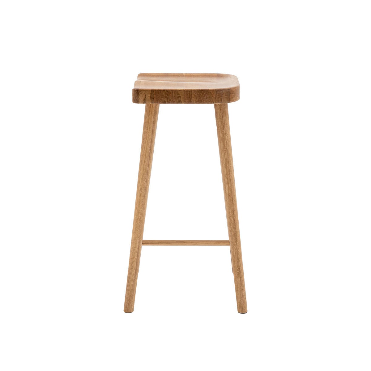 Gallery Tonto natural oak bar stool with saddle seat (British brand)