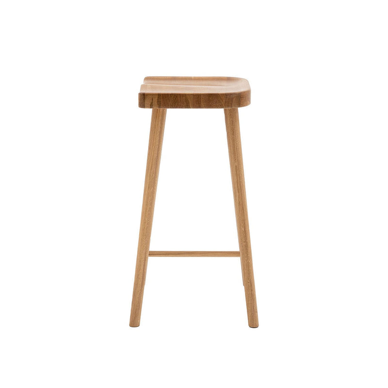 Gallery Tonto natural oak bar stool with saddle seat (British brand)