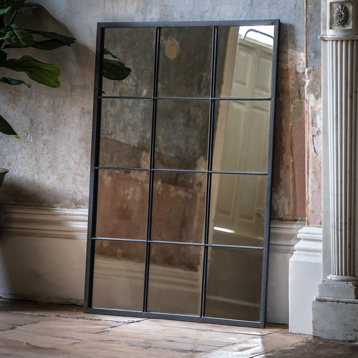 Gallery Chafford black window mirror 80x110cm, UK version