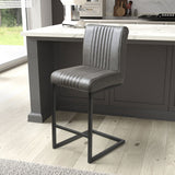 Shankar grey faux leather cantilever bar stool 2 pack (British brand)