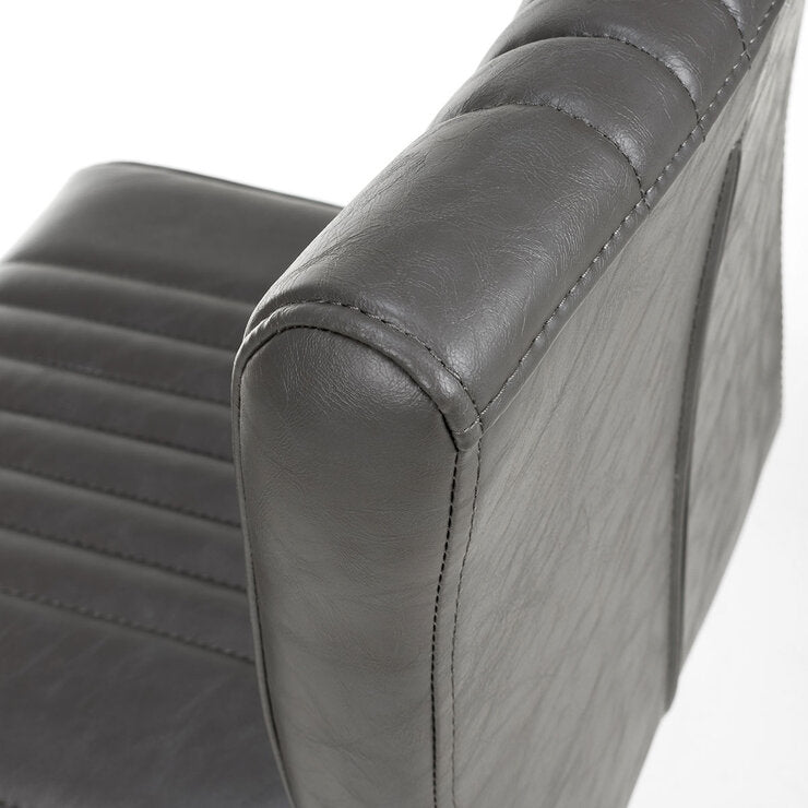 Shankar grey faux leather cantilever bar stool 2 pack (British brand)