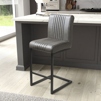 Costco UK Shankar Archer Grey Faux Leather Cantilever Bar Stool, 2 Pack- Buy online at McGrocer
