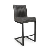 Shankar grey faux leather cantilever bar stool 2 pack (British brand)